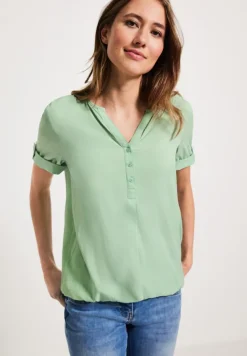 Unifarbene Basic Bluse fresh salvia green
