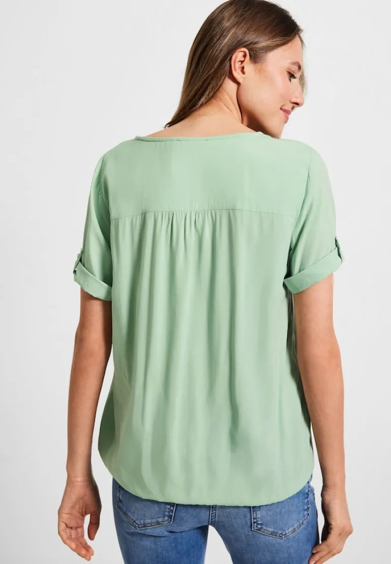Unifarbene Basic Bluse fresh salvia green