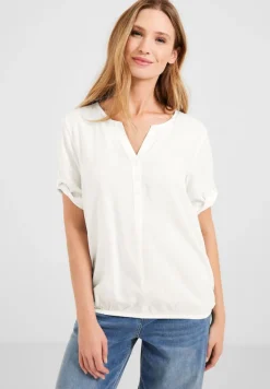 Unifarbene Basic Bluse vanilla white