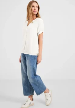 Unifarbene Basic Bluse vanilla white