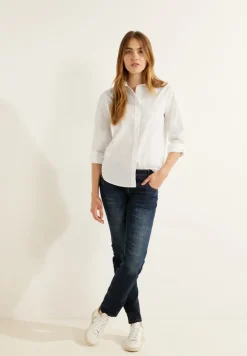 Unifarbene Baumwollbluse vanilla white
