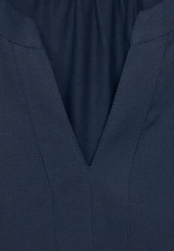 Unifarbene Bluse river blue