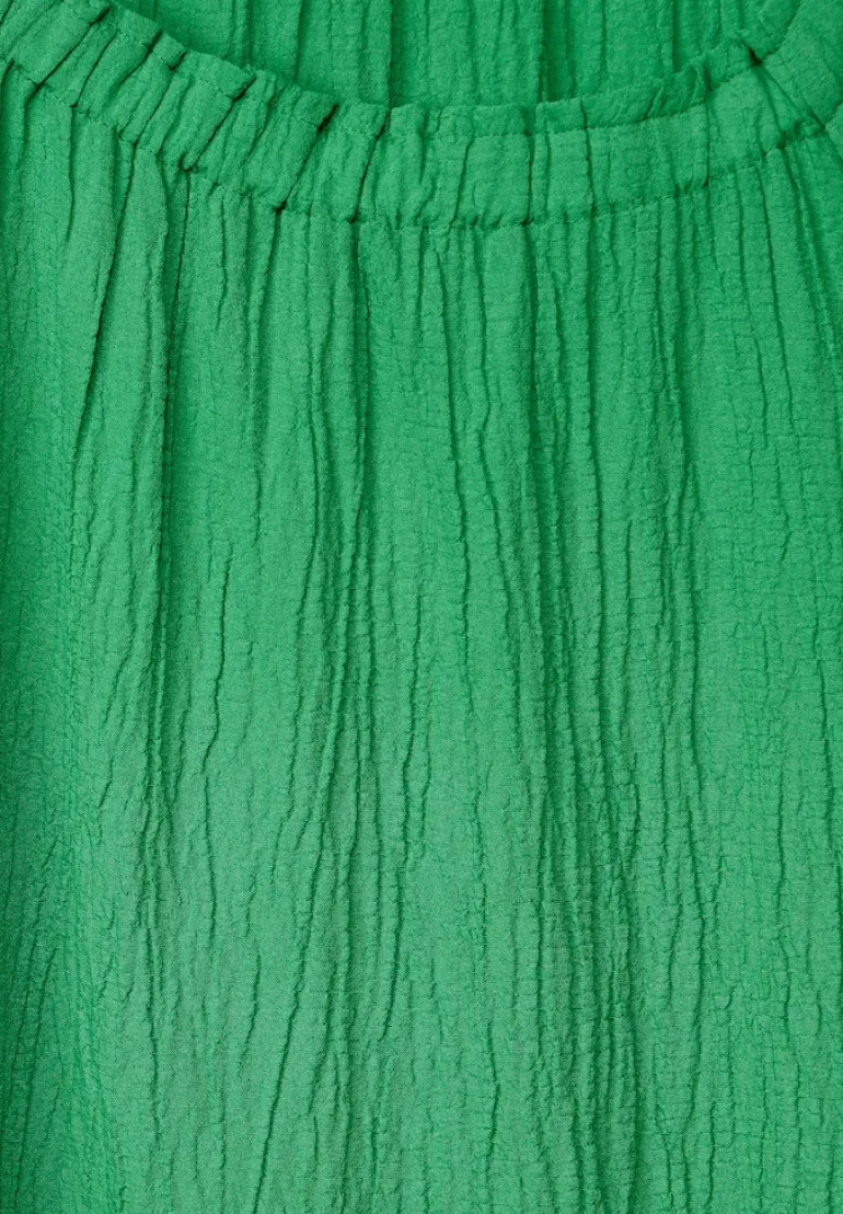 Unifarbene Struktur Bluse fresh green