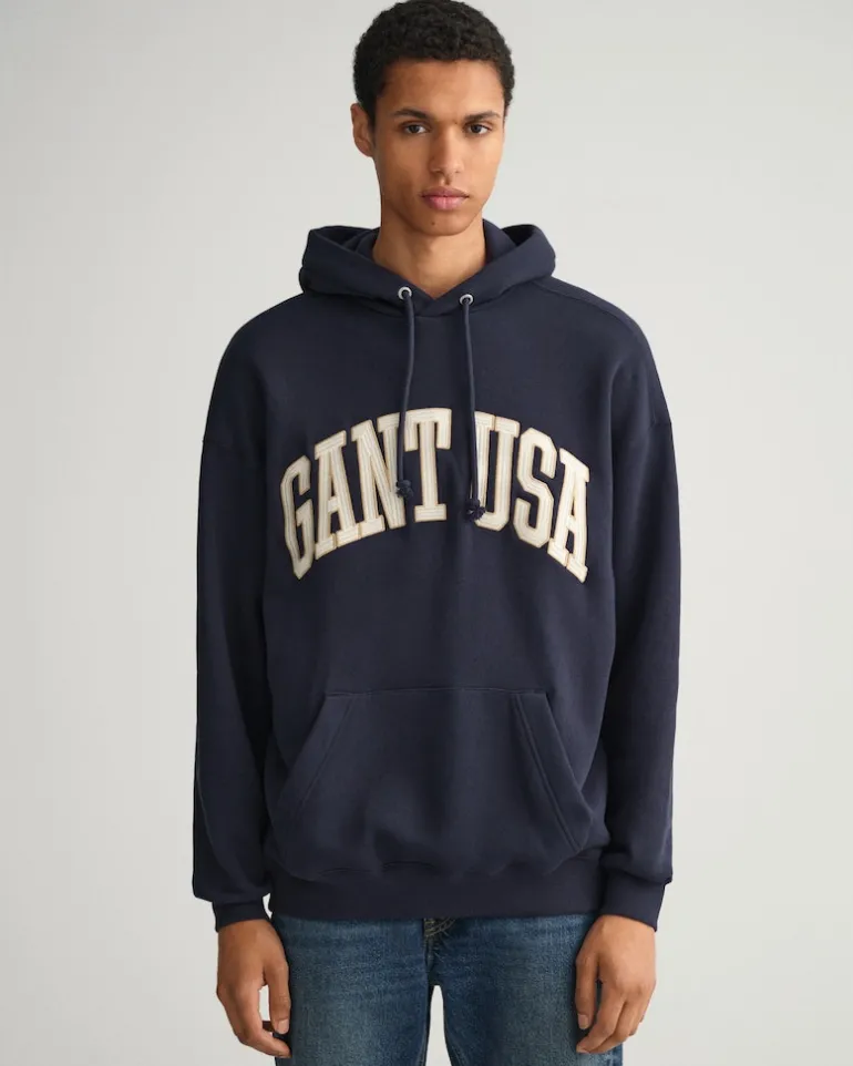USA Graphic Sweat Hoodie evening blue