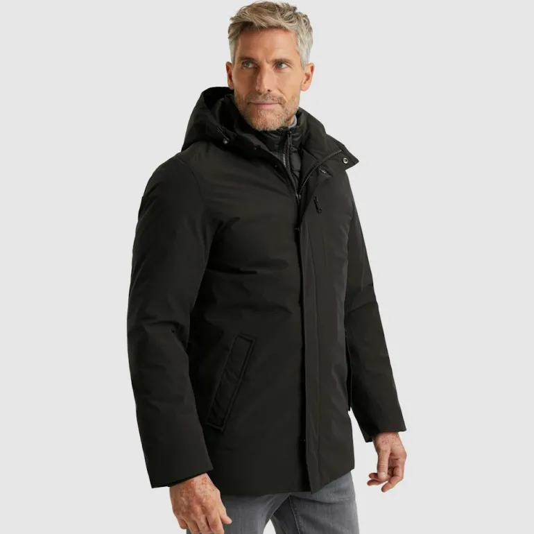 V-DOUBLE COAT jet black