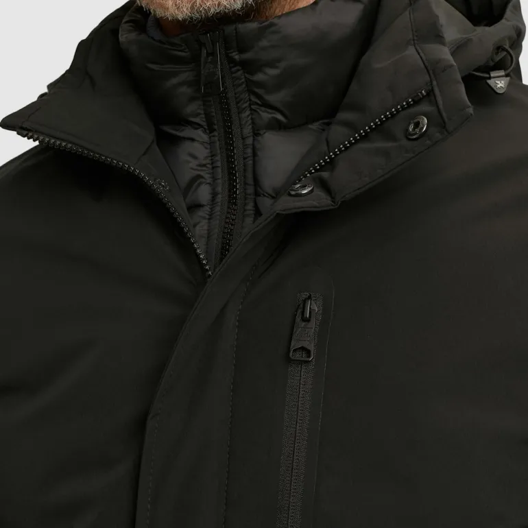 V-DOUBLE COAT jet black