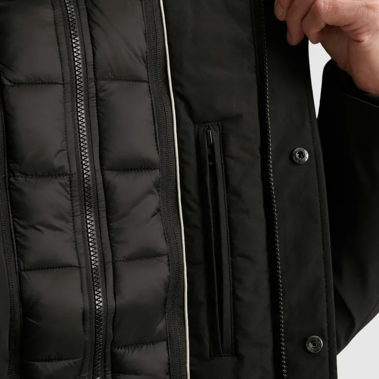 V-DOUBLE COAT jet black