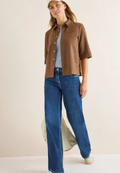 Veloursbluse mocha caramel