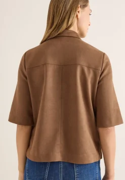 Veloursbluse mocha caramel