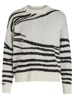 VIALIRA NEW L/S O-NECK KNIT TOP/SU super light natural melan