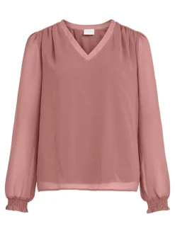 VIAMIONE V-NECK L/S TOP/SU - FAV old rose