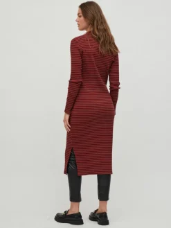 VIBALU CREW NECK L/S MIDI DRESS - NOOS fired brick
