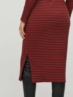 VIBALU CREW NECK L/S MIDI DRESS - NOOS fired brick