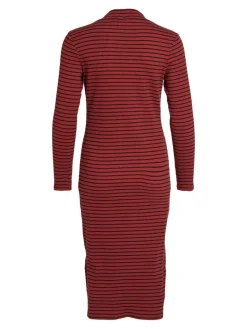 VIBALU CREW NECK L/S MIDI DRESS - NOOS fired brick