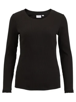 VIBALU L/S RIB TOP black