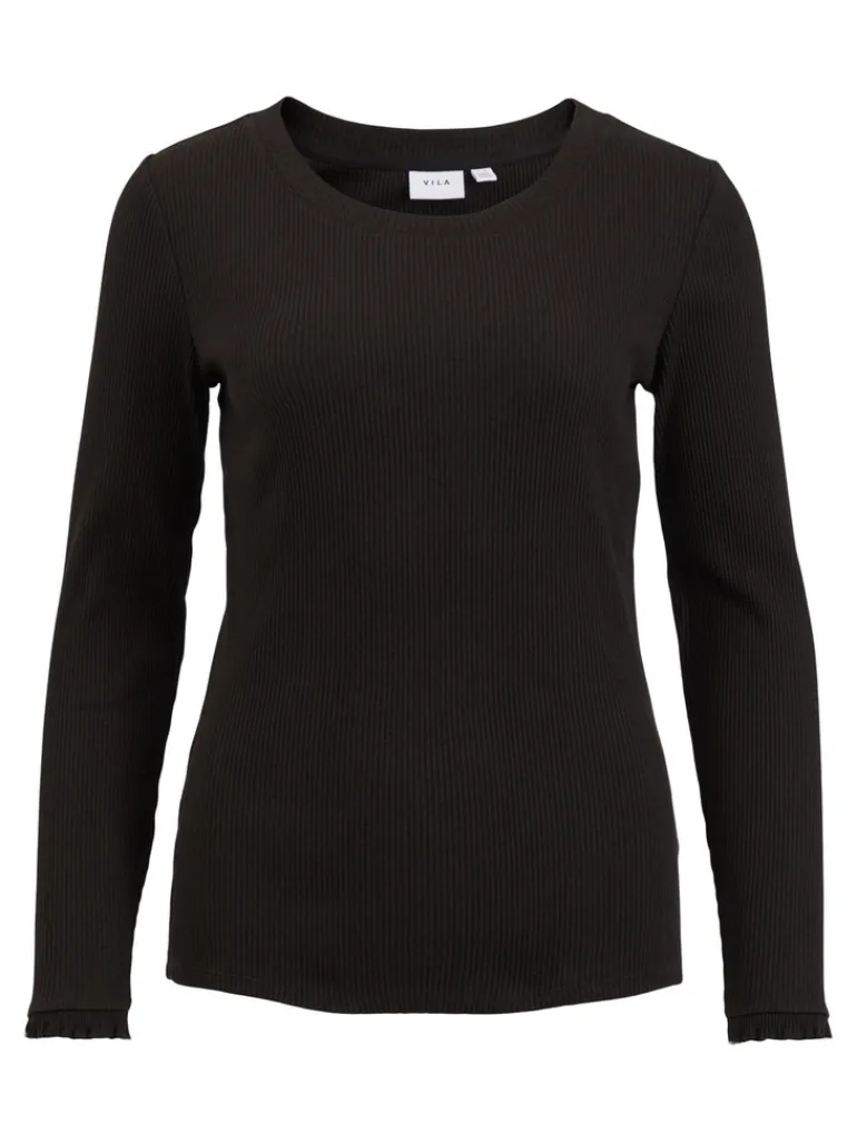 VIBALU L/S RIB TOP black