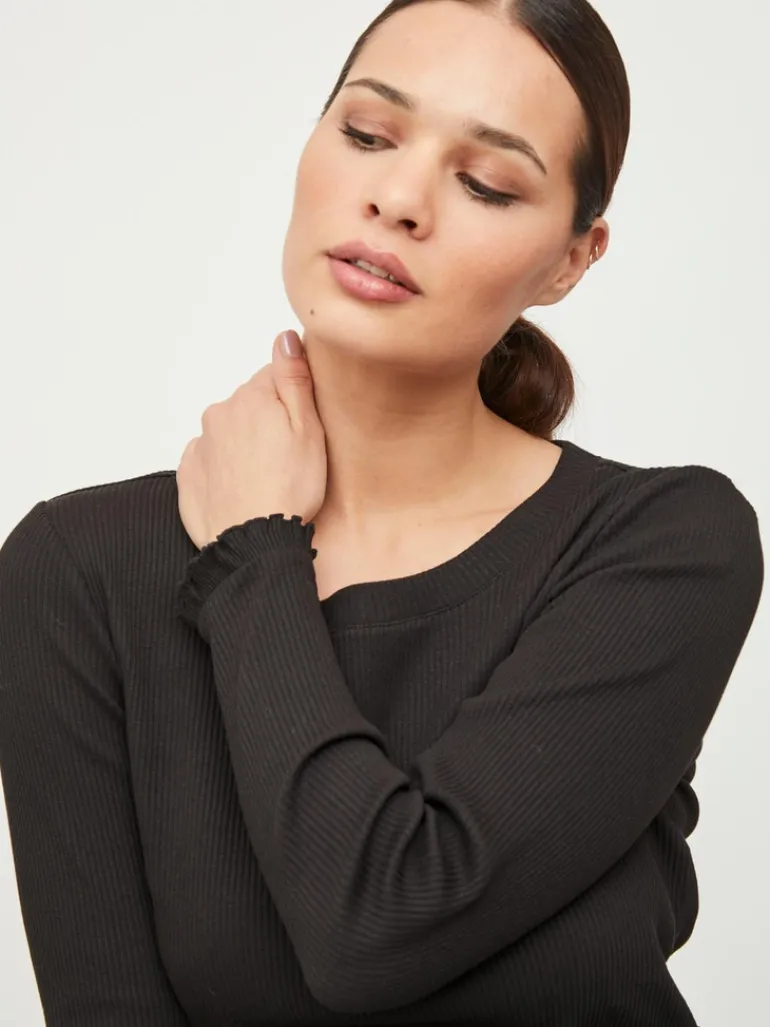 VIBALU L/S RIB TOP black