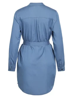 VIBISTA L/S SHIRT DRESS medium blue denim