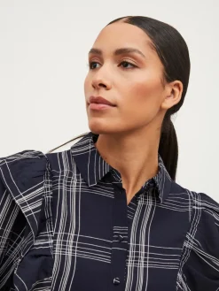 VIBOBBY L/S FLOUNCE DRESS /RX navy blazer