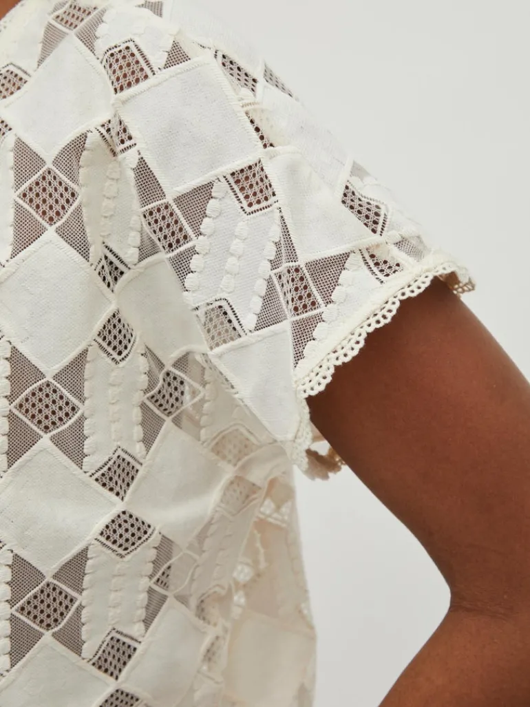 VICALVINA V-NECK S/S TOP/DC/LS birch