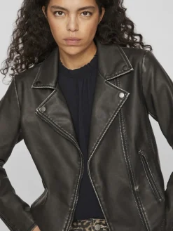 VICARA WASHED COATED JACKET black