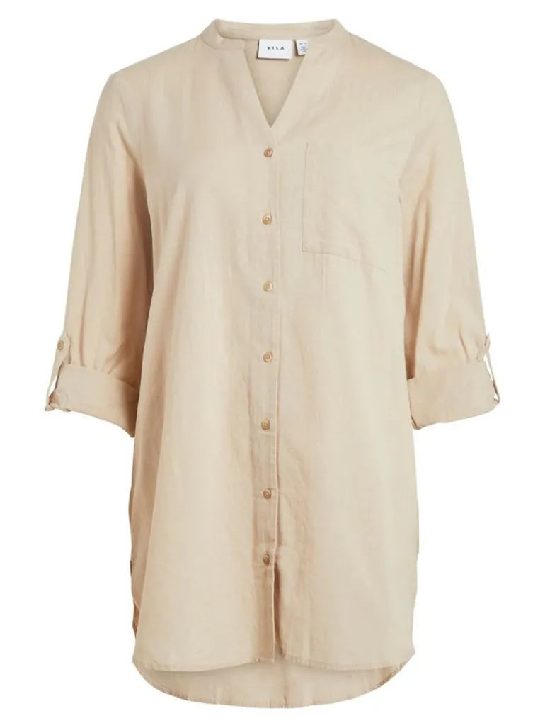 VICHELLIE L/S V-NECK TUNIC cement