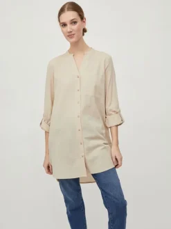 VICHELLIE L/S V-NECK TUNIC cement