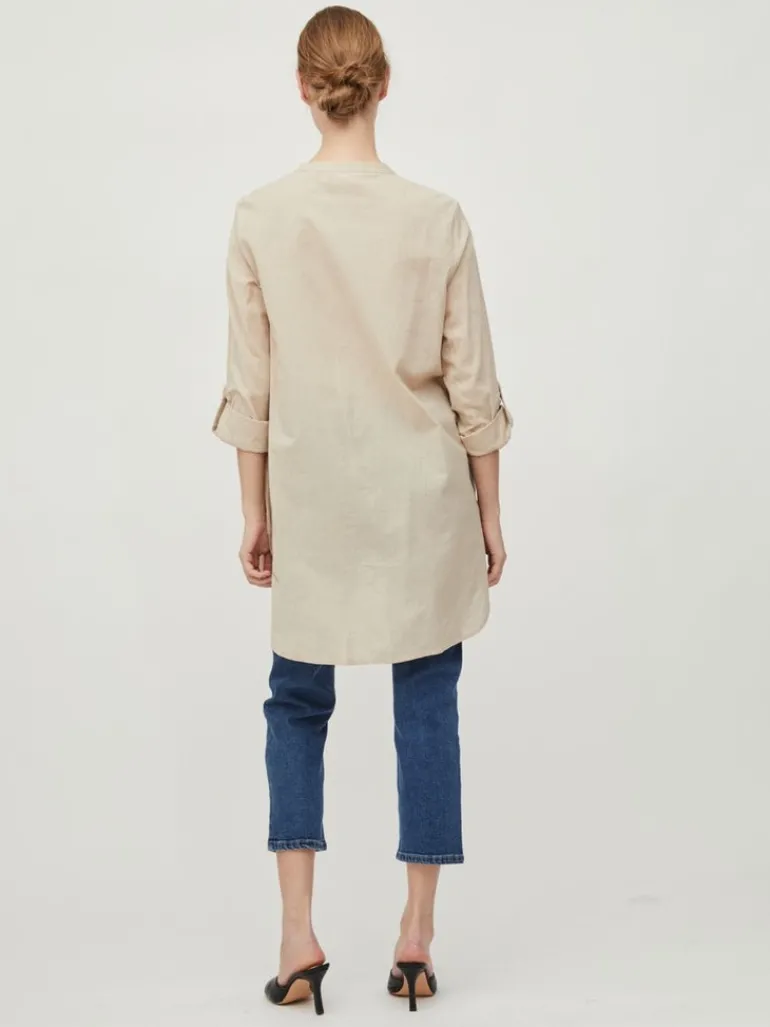 VICHELLIE L/S V-NECK TUNIC cement
