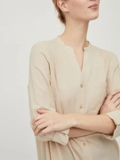 VICHELLIE L/S V-NECK TUNIC cement