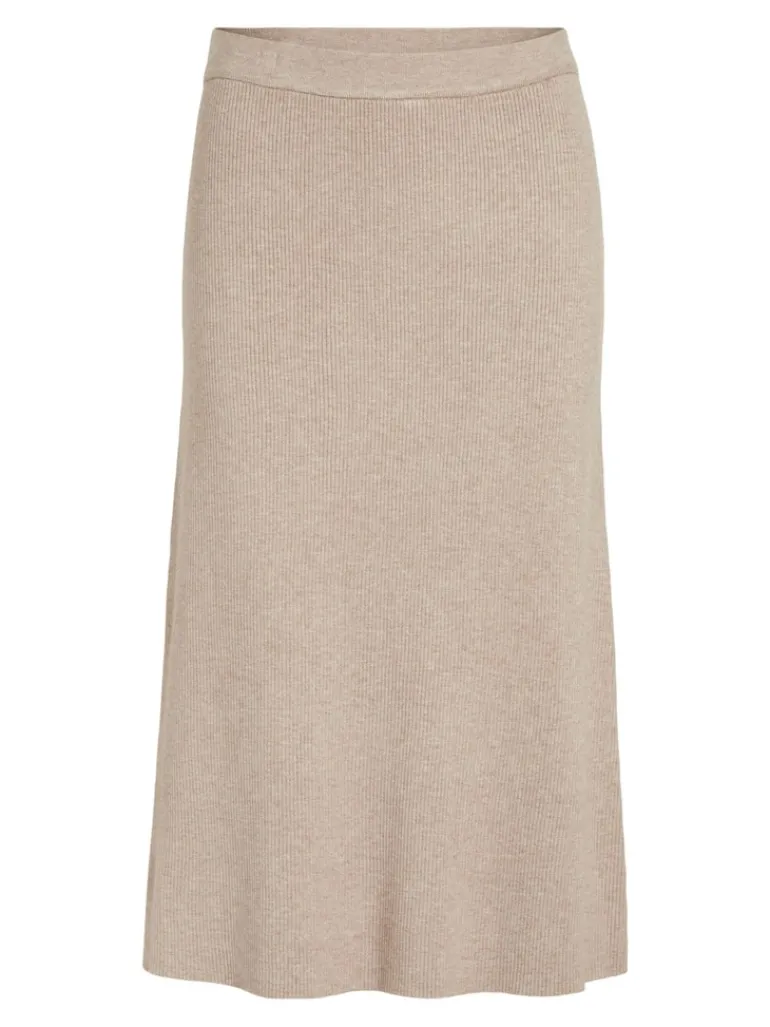 VICOMFY A-LINE KNIT SKIRT- NOOS natural melange