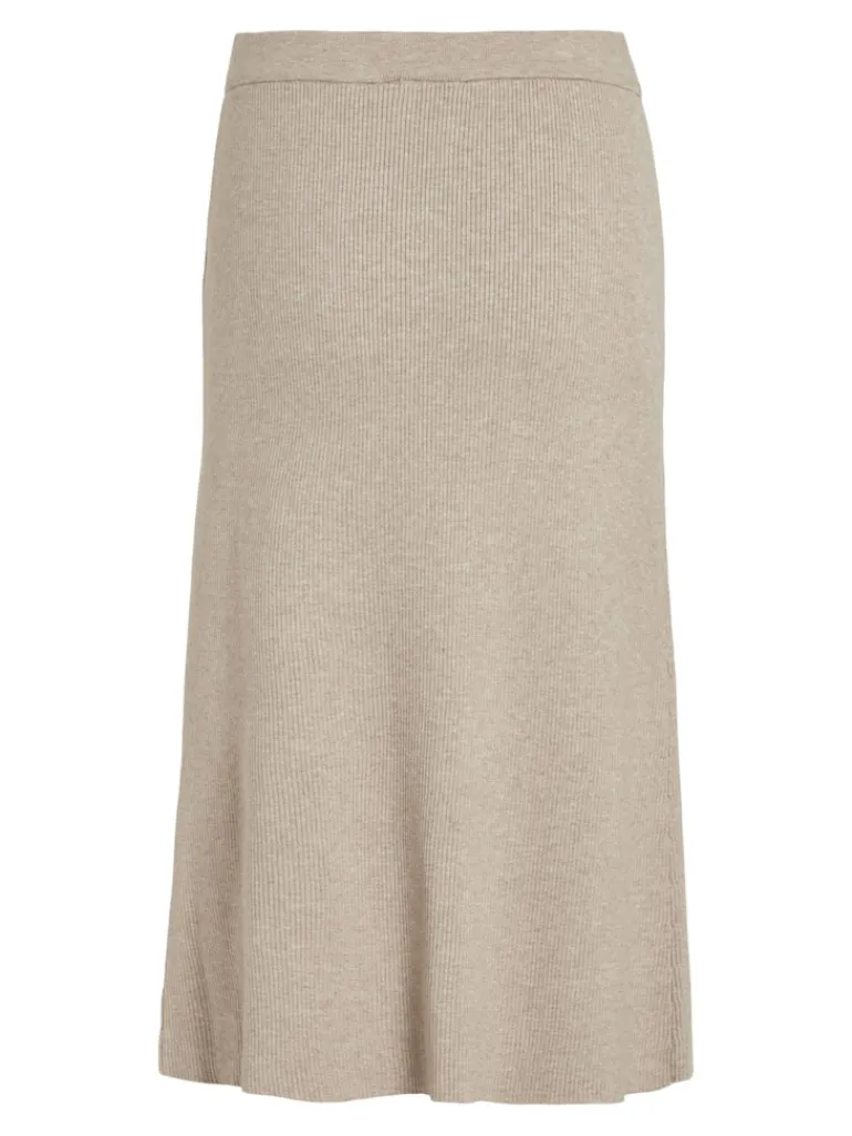VICOMFY A-LINE KNIT SKIRT- NOOS natural melange