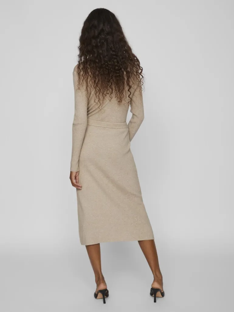 VICOMFY A-LINE KNIT SKIRT- NOOS natural melange