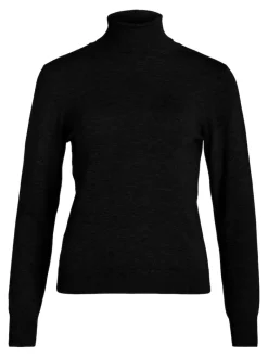 VICOMFY L/S ROLLNECK KNIT TOP/SU/PB black