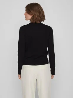 VICOMFY L/S ROLLNECK KNIT TOP/SU/PB black