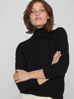 VICOMFY L/S ROLLNECK KNIT TOP/SU/PB black