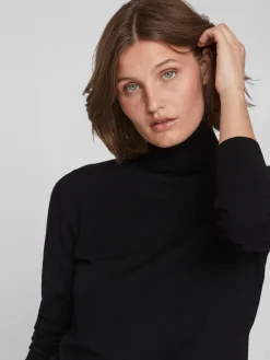VICOMFY L/S ROLLNECK KNIT TOP/SU/PB black
