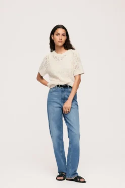 VICOTTI S/S O-NECK KNIT TOP - NOOS birch