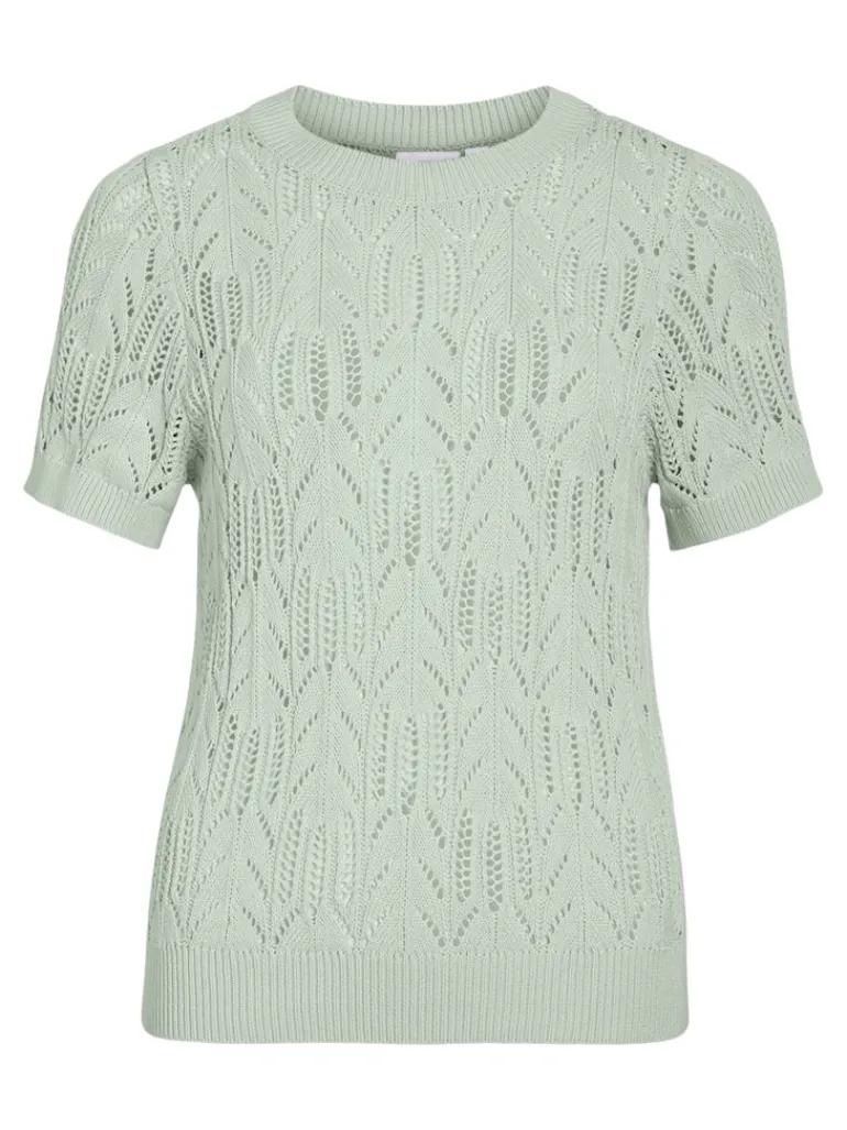 VICOTTI S/S O-NECK KNIT TOP - NOOS silt green