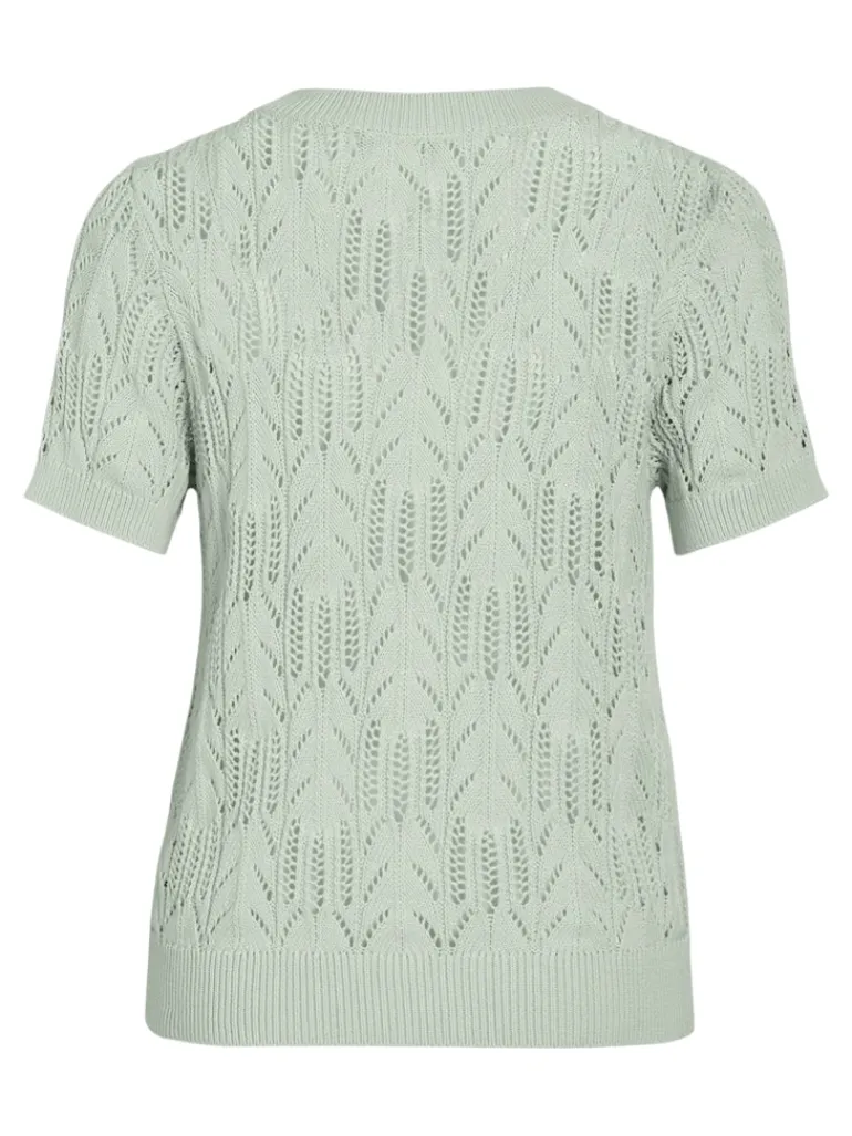 VICOTTI S/S O-NECK KNIT TOP - NOOS silt green