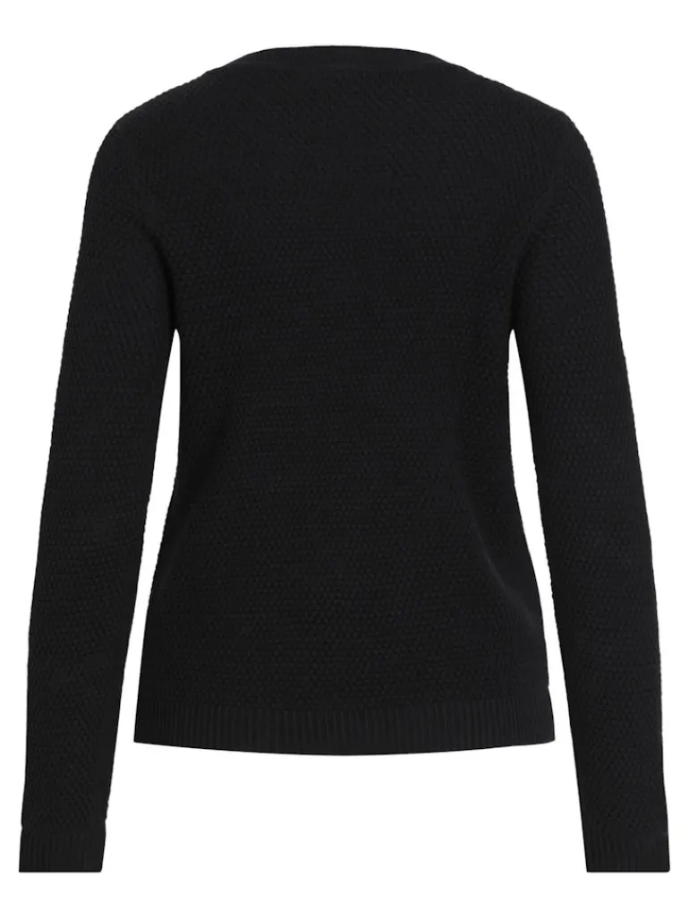 VIDALO O-NECK L/S KNIT TOP- NOOS black