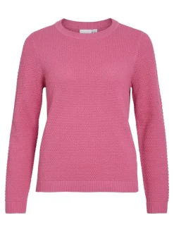VIDALO O-NECK L/S KNIT TOP- NOOS sangria sunset