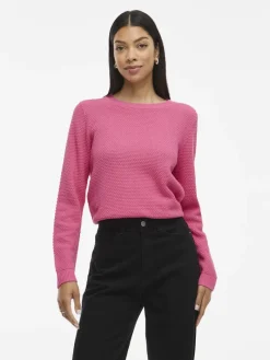 VIDALO O-NECK L/S KNIT TOP- NOOS sangria sunset