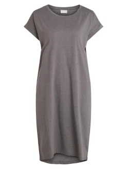 VIDREAMERS S/S KNEE DRESS medium grey melange