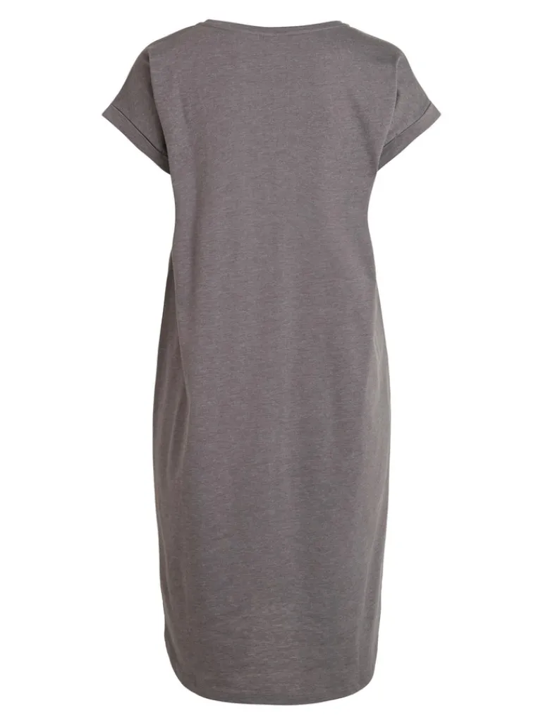 VIDREAMERS S/S KNEE DRESS medium grey melange