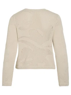 VIEILEEN O-NECK L/S KNIT CARDIGAN/PB birch