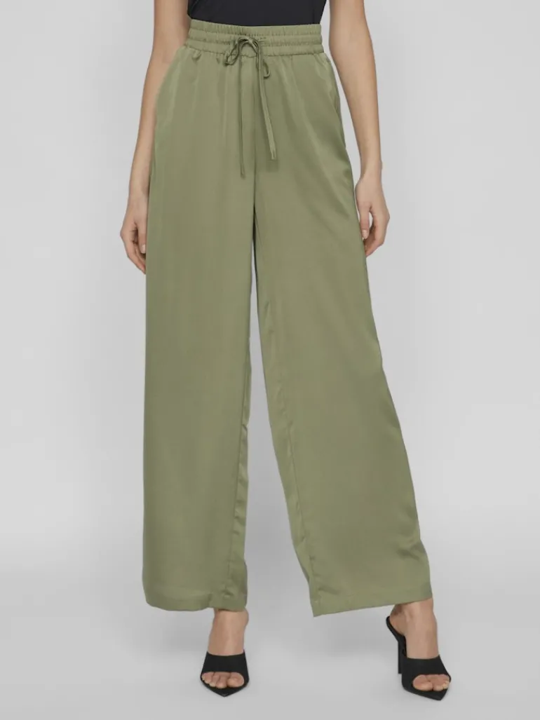 VIELLETTE HW WIDE PANTS-NOOS oil green
