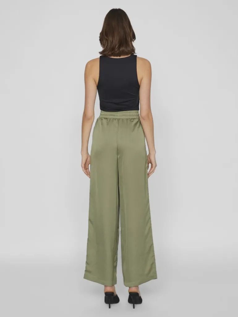 VIELLETTE HW WIDE PANTS-NOOS oil green
