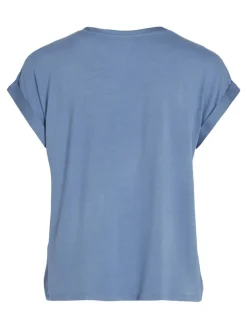 VIELLETTE S/S SATIN TOP - NOOS dunkelblau1