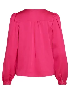 VIELLETTE V-NECK L/S SHIRT - NOOS pink yarrow