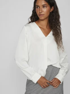 VIELLETTE V-NECK L/S TOP - NOOS snow white